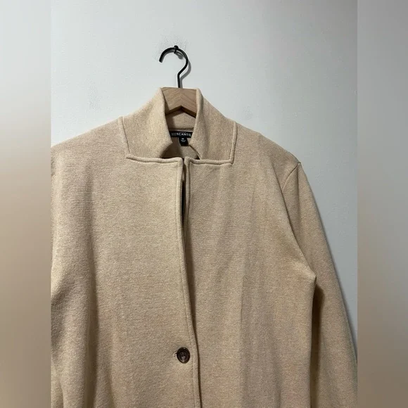 J. Crew Tan Knit Business Casual Classy Sweater Blazer Size Medium - Picture 7 of 10